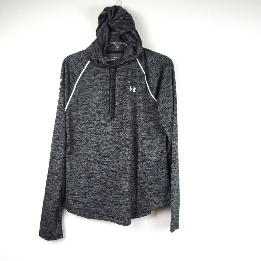 Under Armour Hoodie Top Women's Size L Gray Velocity Hooded Loose Fit